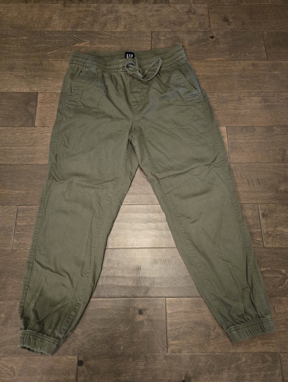 Womens Gap Size 6 Utility Joggers, Olive Green Elastic Waist With Tie
